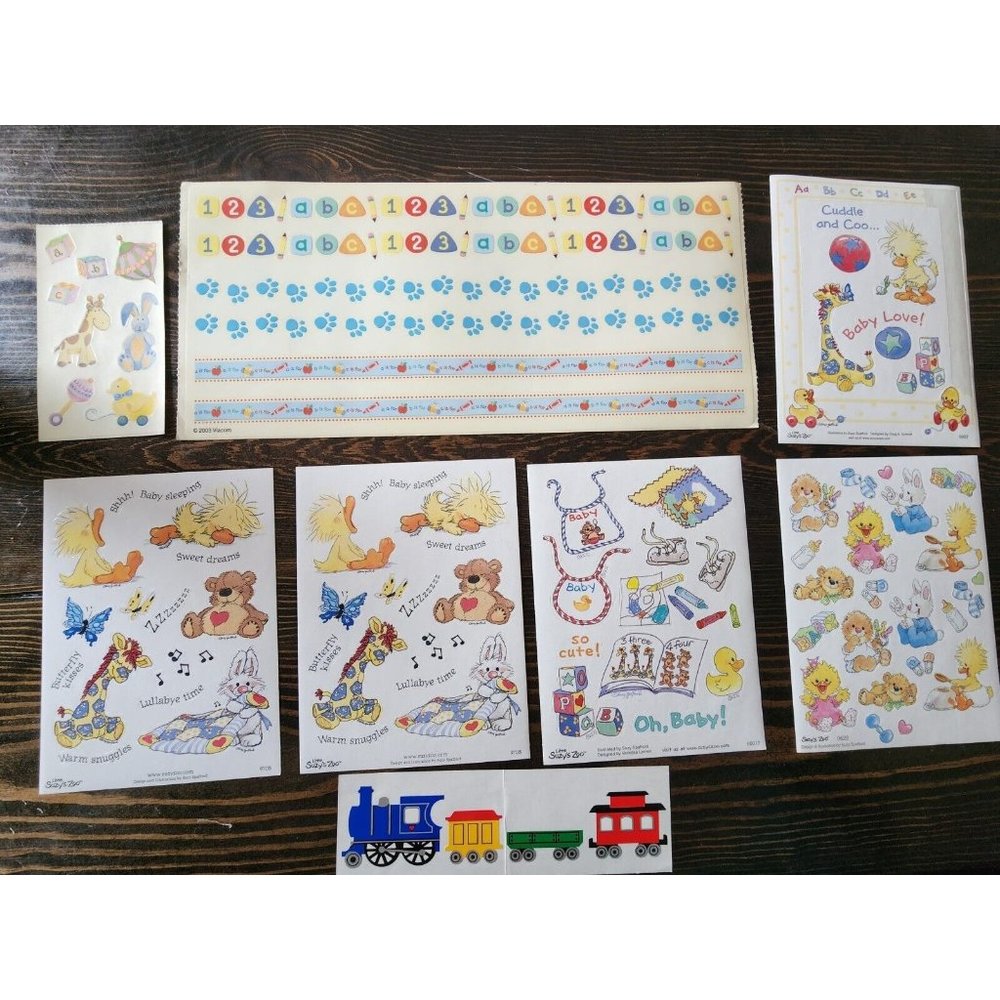 Lot of Suzy Zoo Sandylion Grossman Stickers - Baby Boy Train + - NEW RETIRED #14